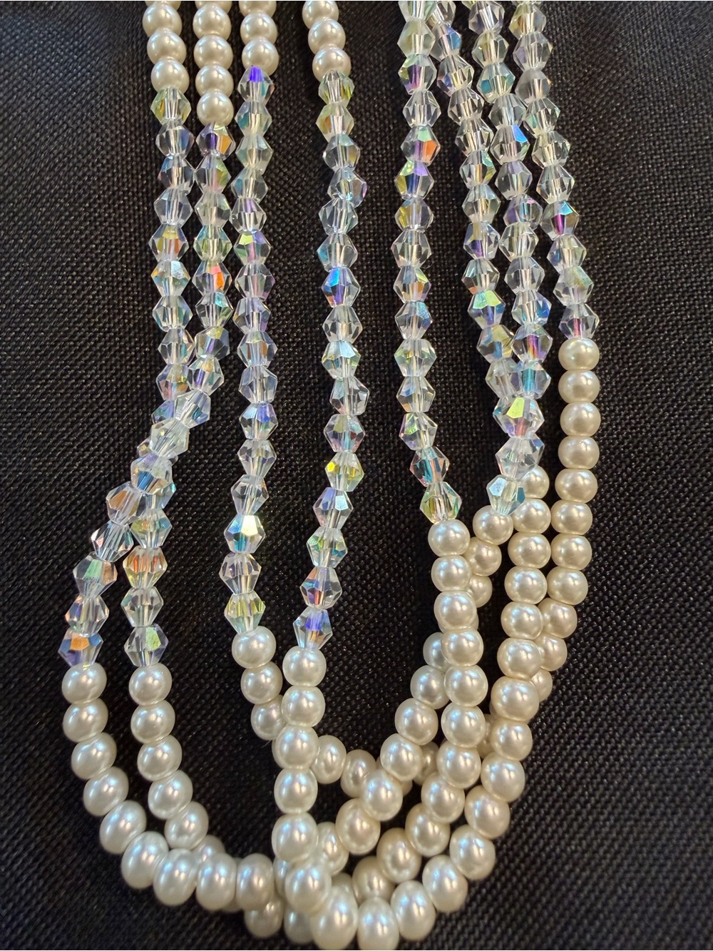 Park Lane Dreamy Necklace Faux Pearl Aurora Borealis Crystal Retired $74